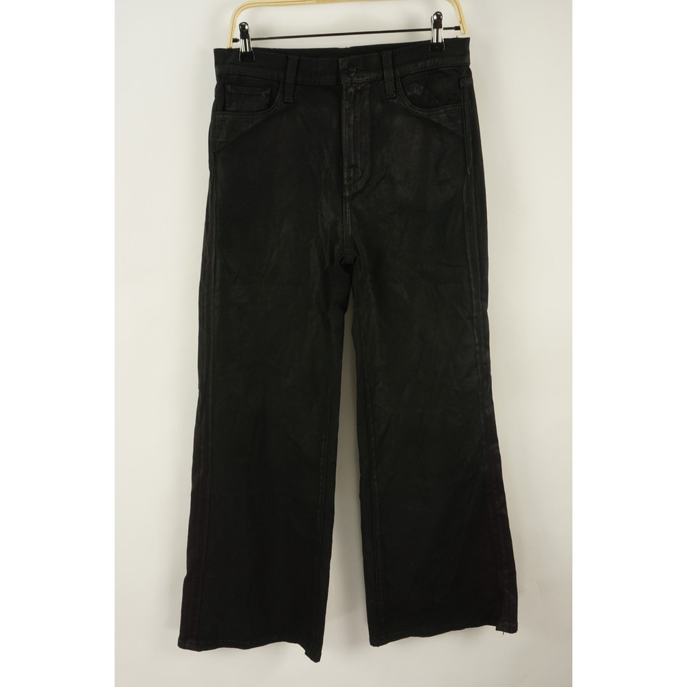 Joe's The Mia Petite Coated Wide Leg Jeans Women's 29 x 29‎ Black High Rise